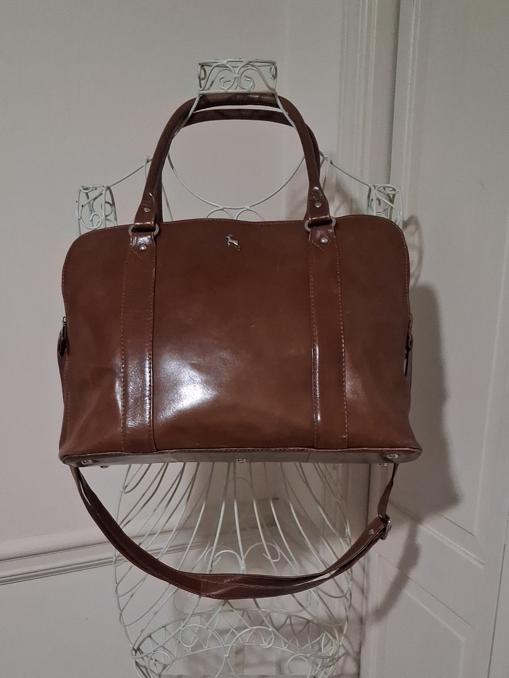 Ladies Leather Laptop Bag in Brown — Classic Work Satchel